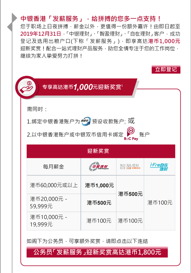 发薪服务 | 中国银行(香港)有限公司