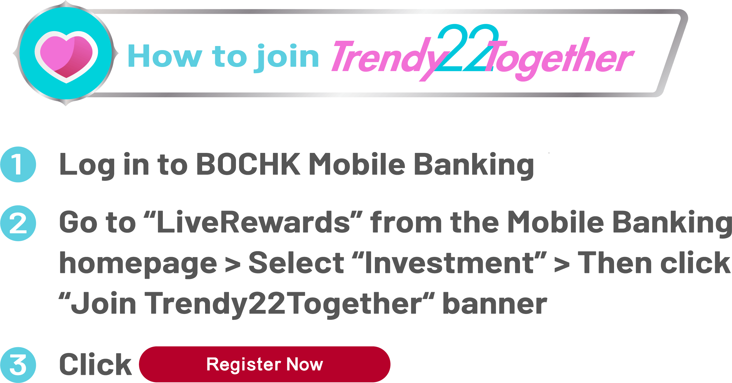 Transfer HK$1 or more to a third-party recipient via Mobile Banking or BoC Pay's 