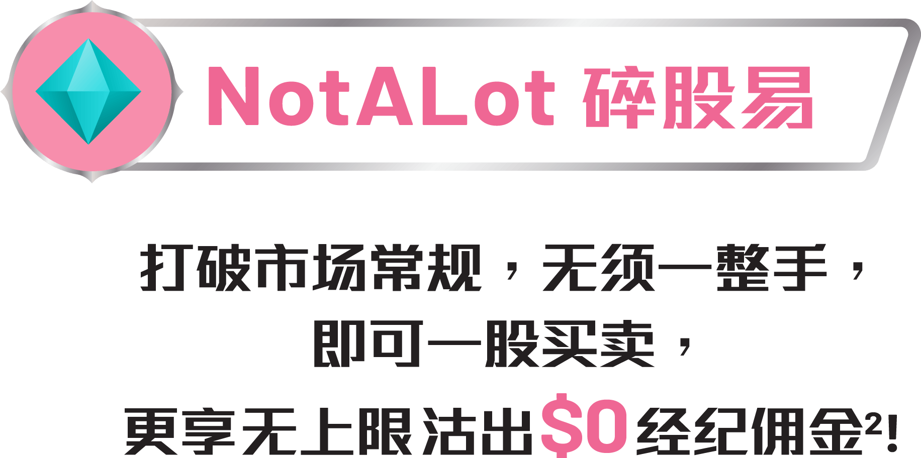 NotALot碎股易 打破市场常规，无须一整手，即可一股买卖，更可享无上限沽出经纪佣金6!