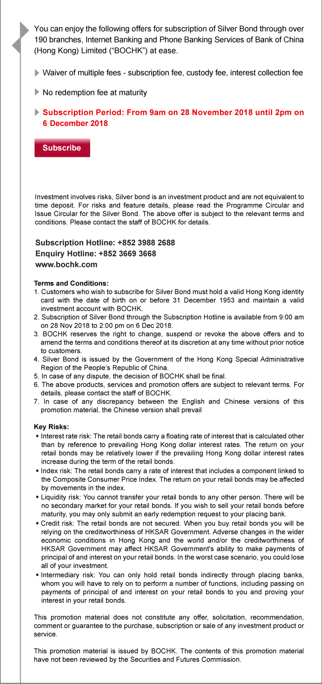 Silver Bond | Bank of China (Hong Kong) Limited