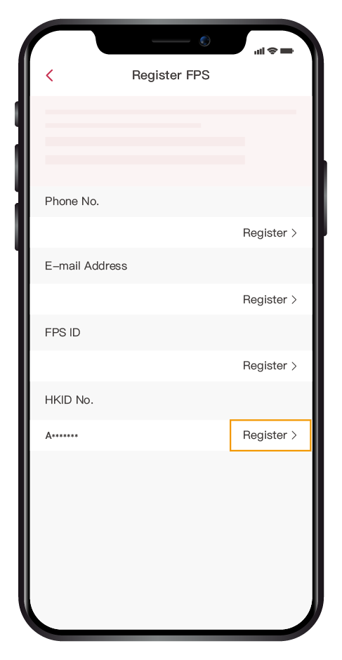 mobile FPS Register with HKID step 2