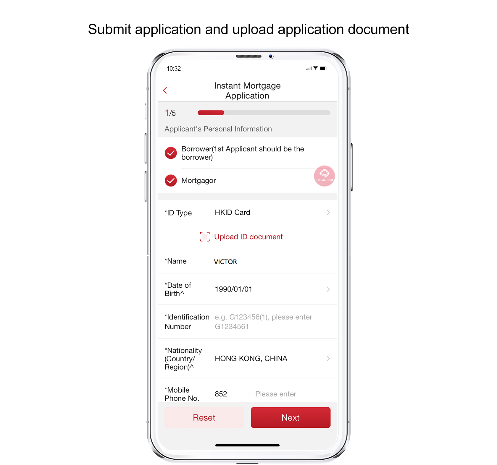 “e-Mortgage Application” Service