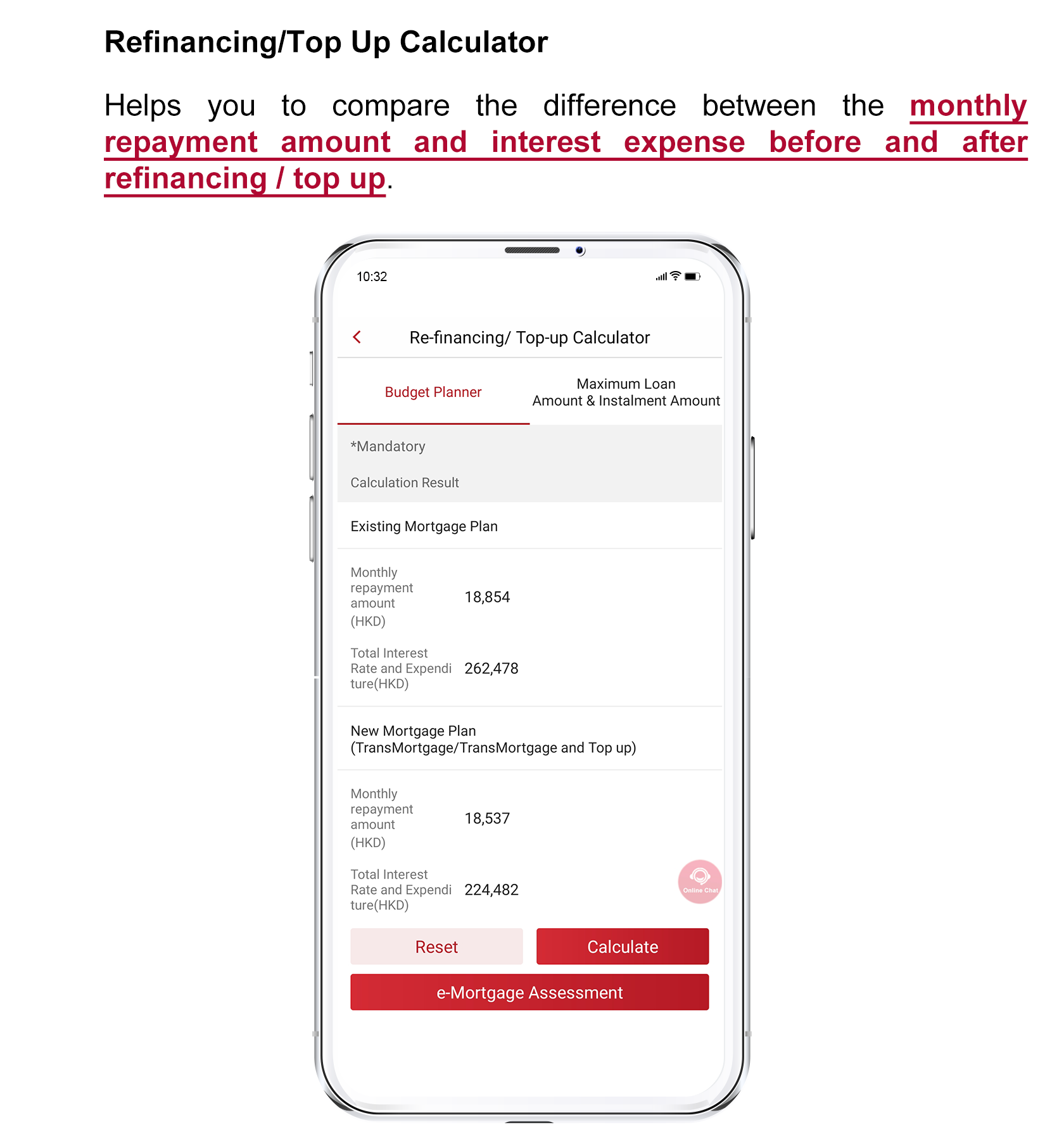 Refinancing/Top Up Calculator